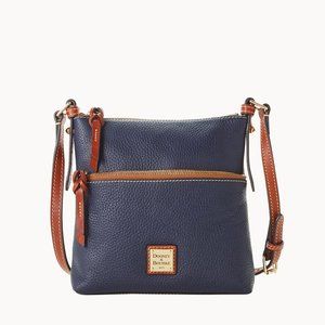 NEW WITH TAGS Dooney & Bourke Navy Pebble Grain Letter Carrier.